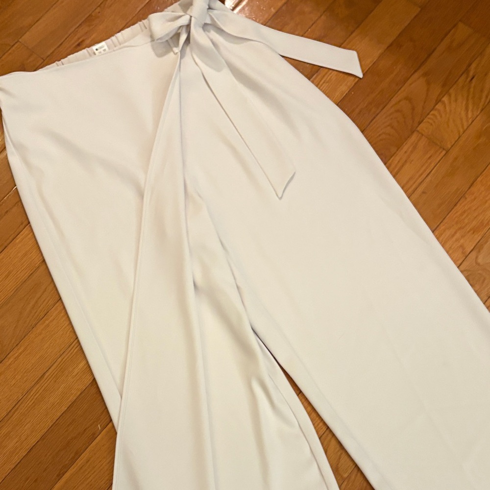 HALARA Ivory Wide-Leg Tie-Waist Pants - Picture 5 of 13